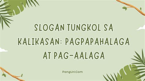 slogan tungkol sa pag aalaga sa sarili